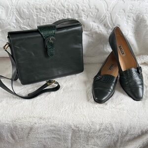 Bally Dark Leather Bag (Shoes Sold Separately)